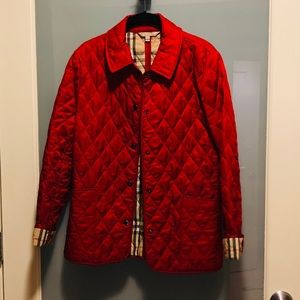 Red Burberry Quilted Jacket - Women’s